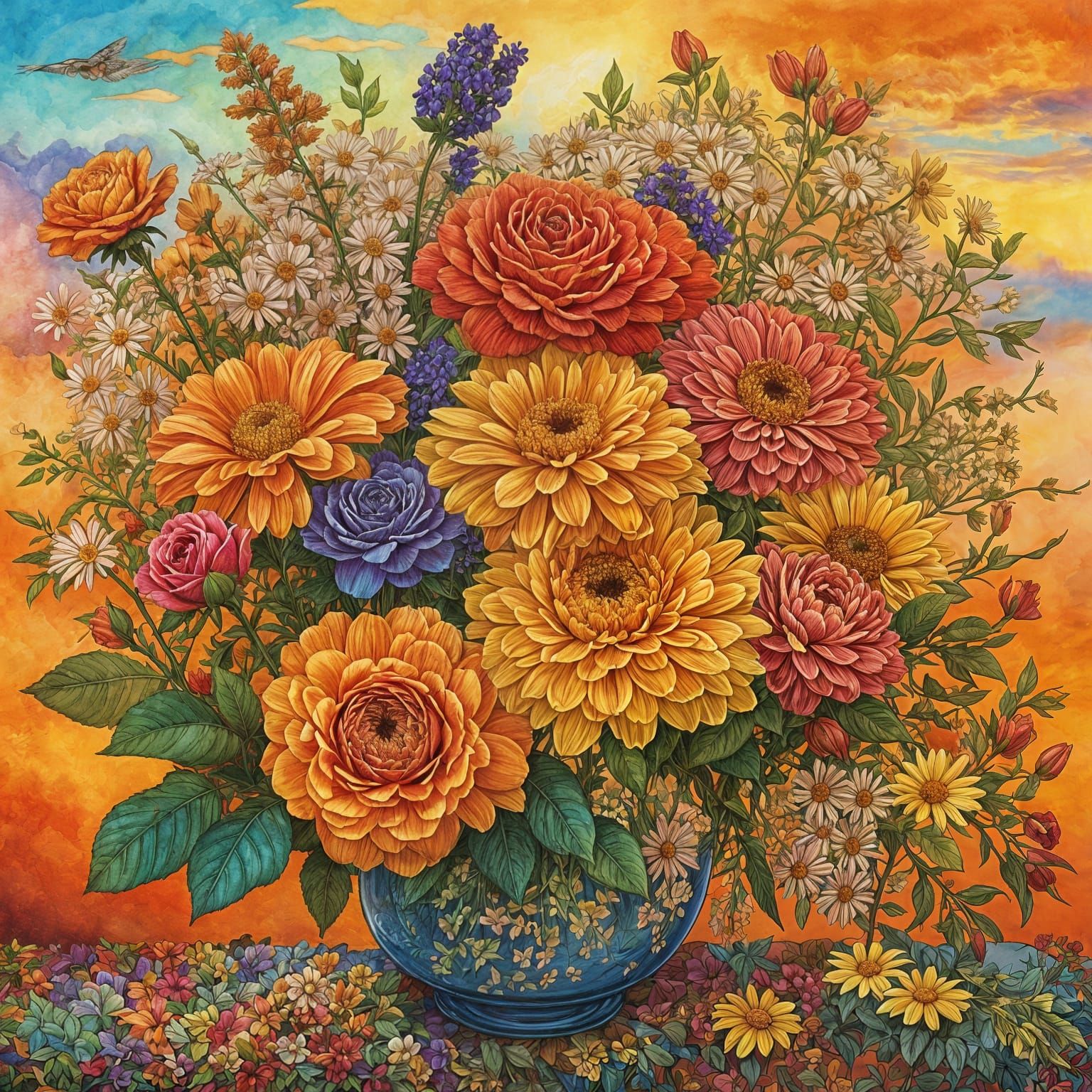 Vibrant Floral Collage in 8K