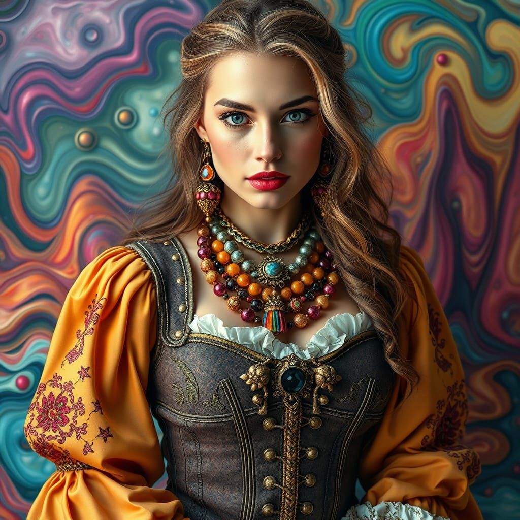 Alluring Pirate Goddess in Dreamlike Hyperrealistic Style