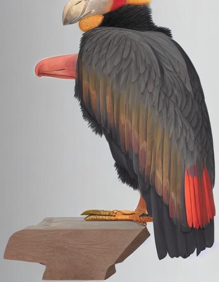California Condor in Audubon Style