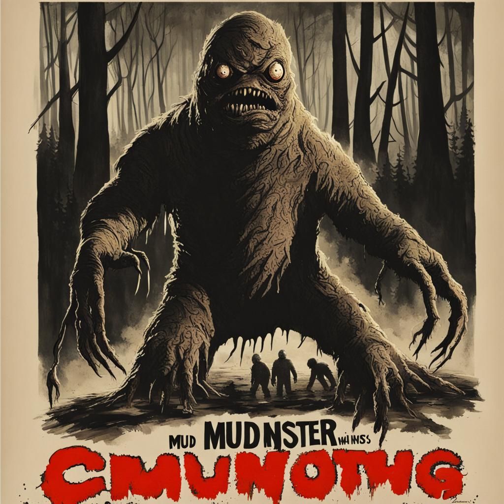 Mud Monster Horror Movie Poster Art