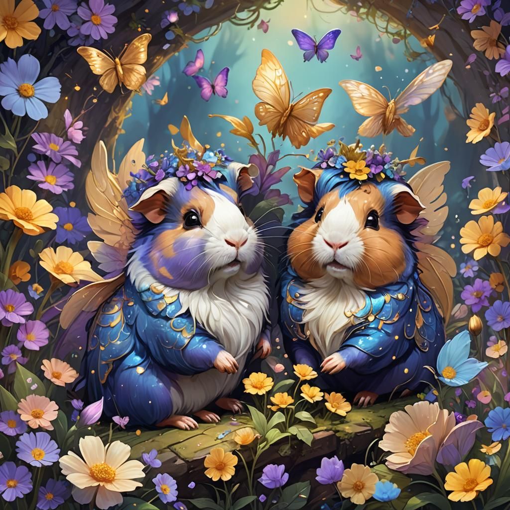 Happy Guinea Pigs in Fairyland: Fantasy Concept Art