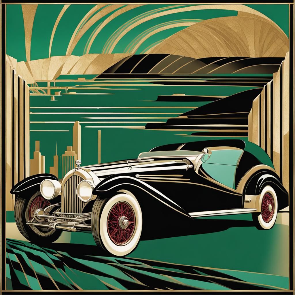 Art Deco Supercar at the Hoover Dam