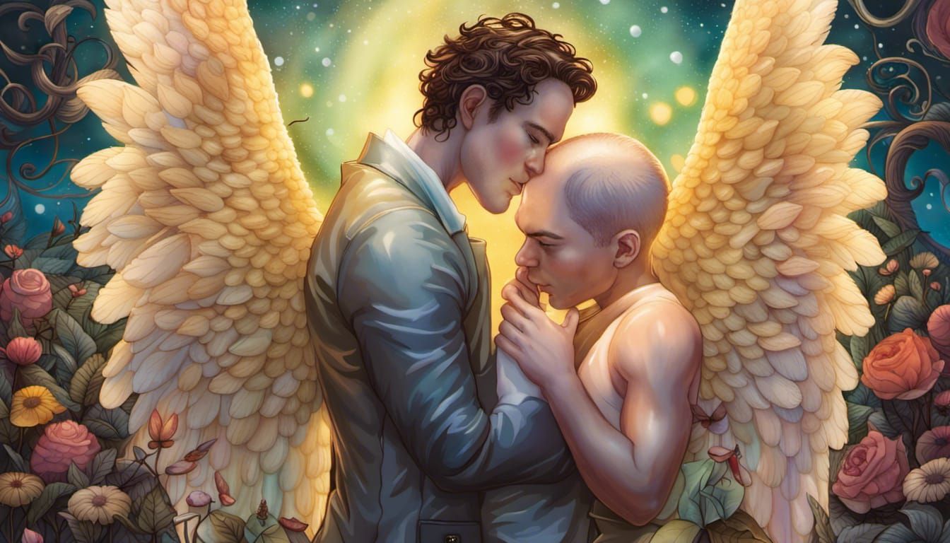 Angels in Love: A Photographic Garden Scene