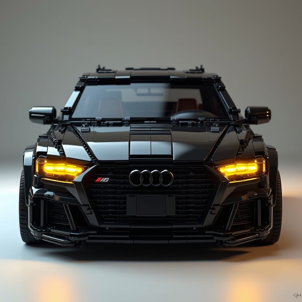 Sleek Audi S4 in Lego Brick Style