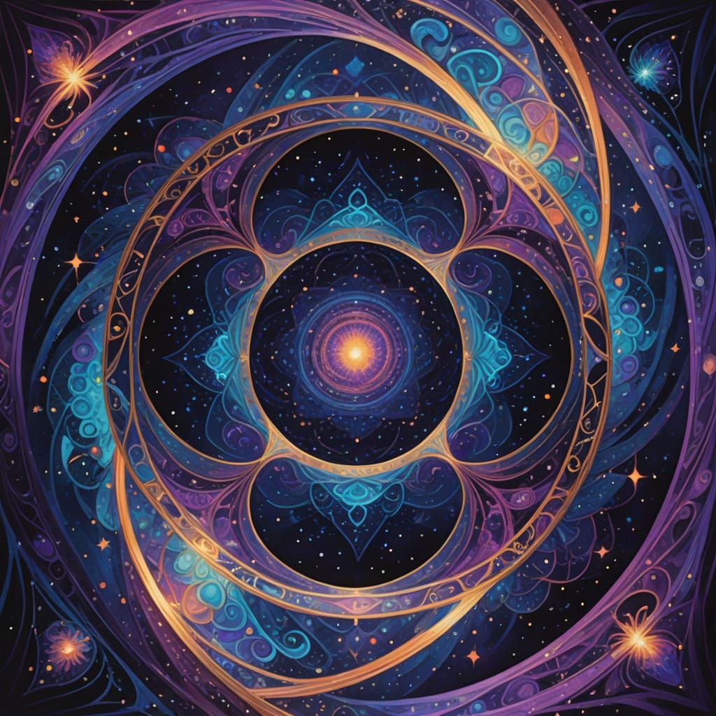 Ethereal Celestial Gateway in Vibrant Iridescent Hues