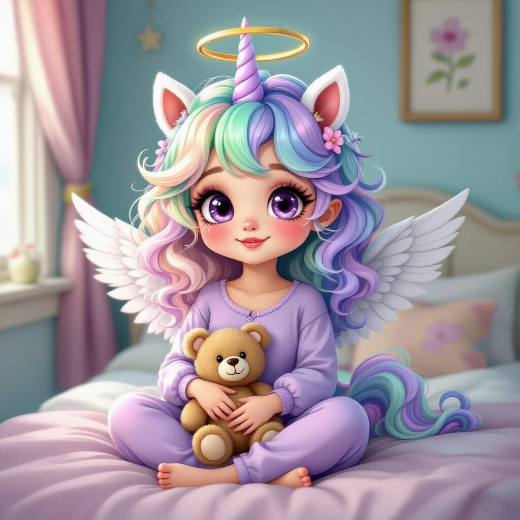 Adorable Unicorn Character in Fauvist Style