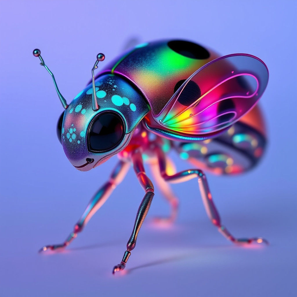 Ladybug Alien in Bio-Luminescent Style