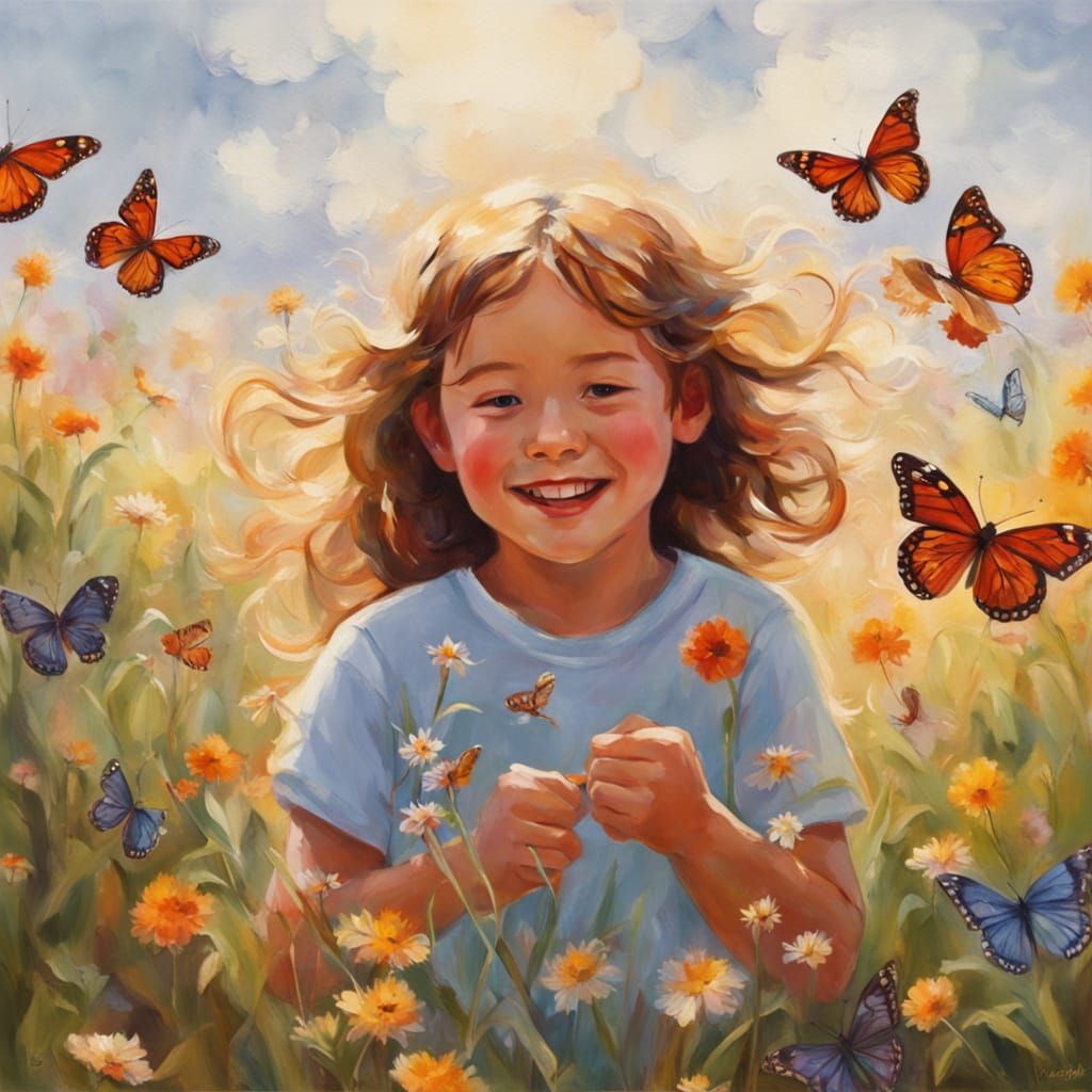 Joyful Children's Art in Whimsical Style