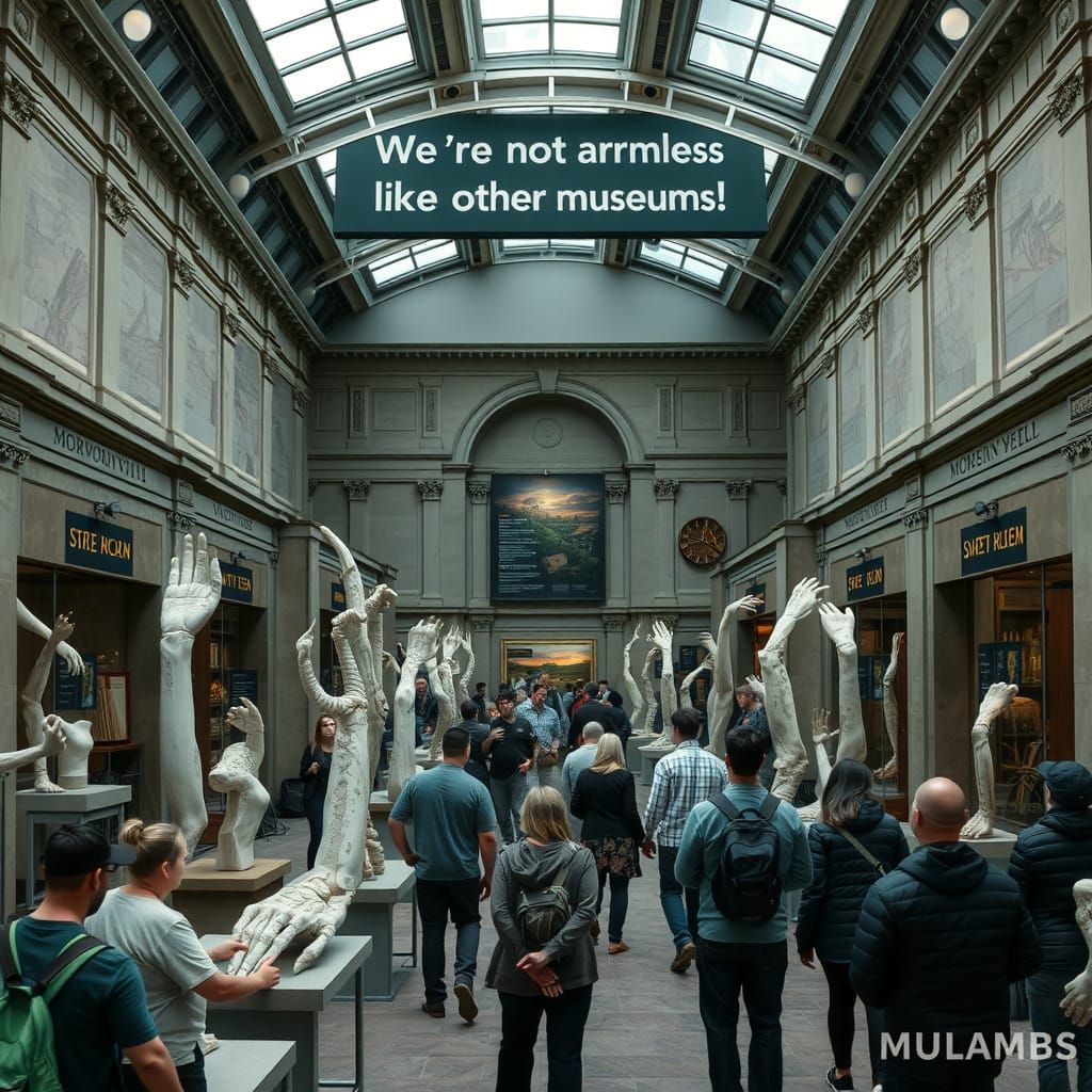 Surreal Museum Exhibition Showcases Arm Sculptures in Intric...