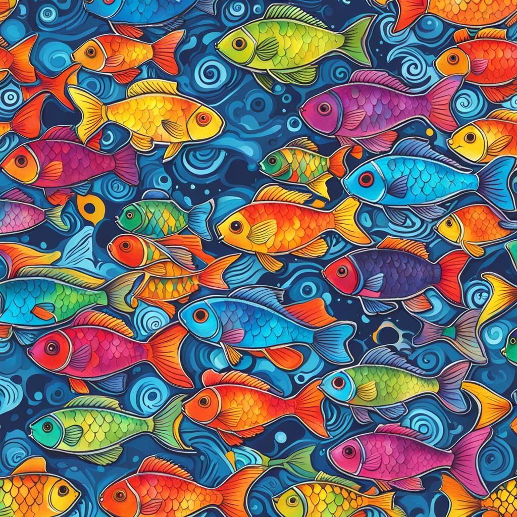 Vibrant Fish Generated by AI