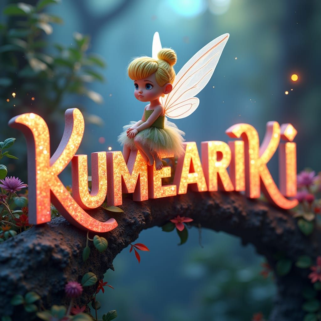 Tinkerbell on "KUMEARIKI" in Hyper-Realistic Matte Painting
