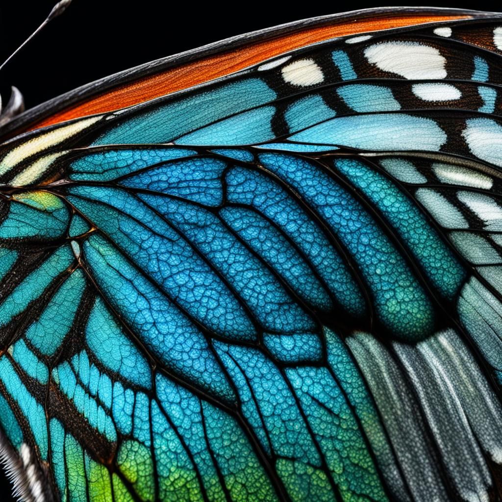 Hyperrealistic Macro Photograph of Butterfly Wing
