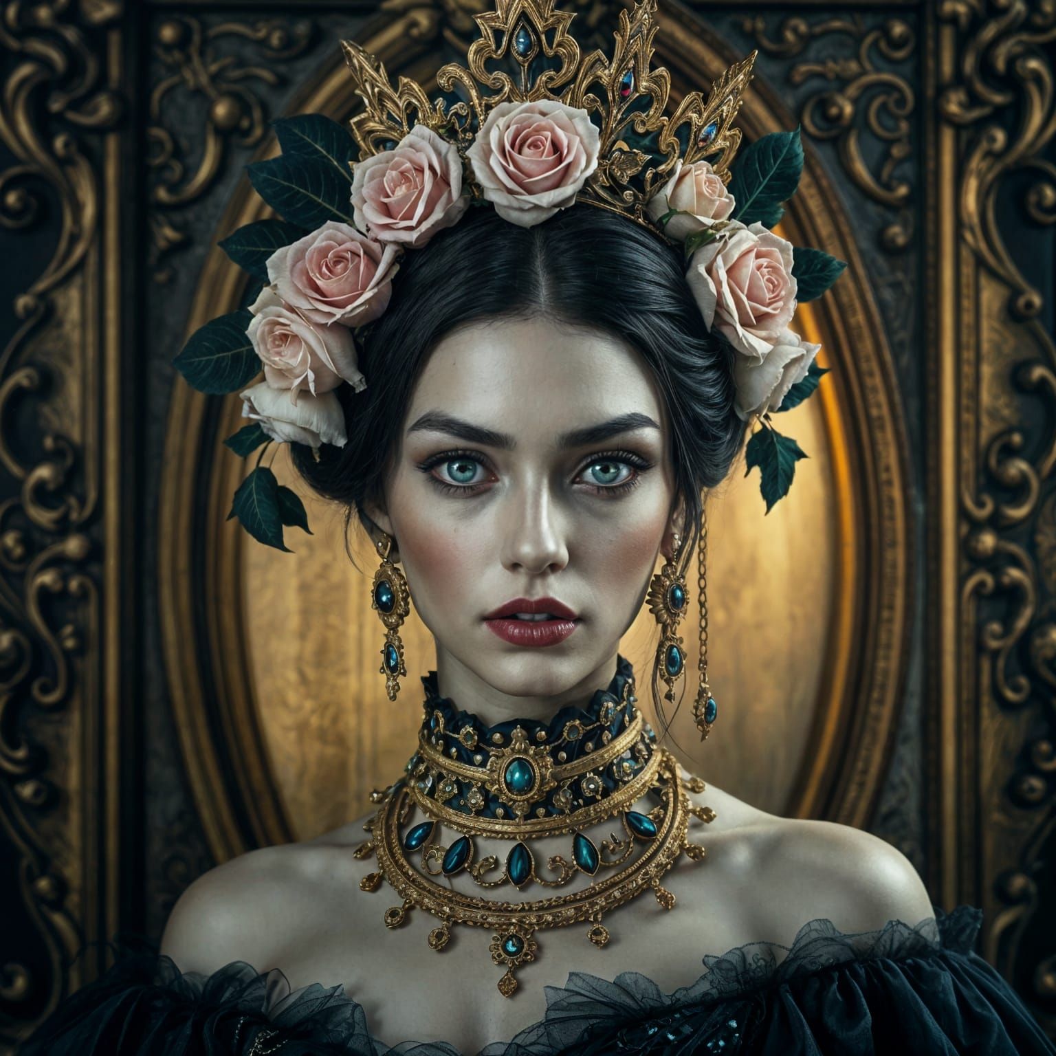 Gothic Queen in Lavish Vintage Style