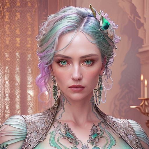 Ethereal Beauty in Jugendstil Elegance