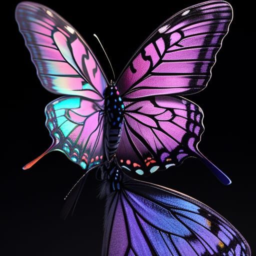 Vivid Butterfly in Rainbow Hues