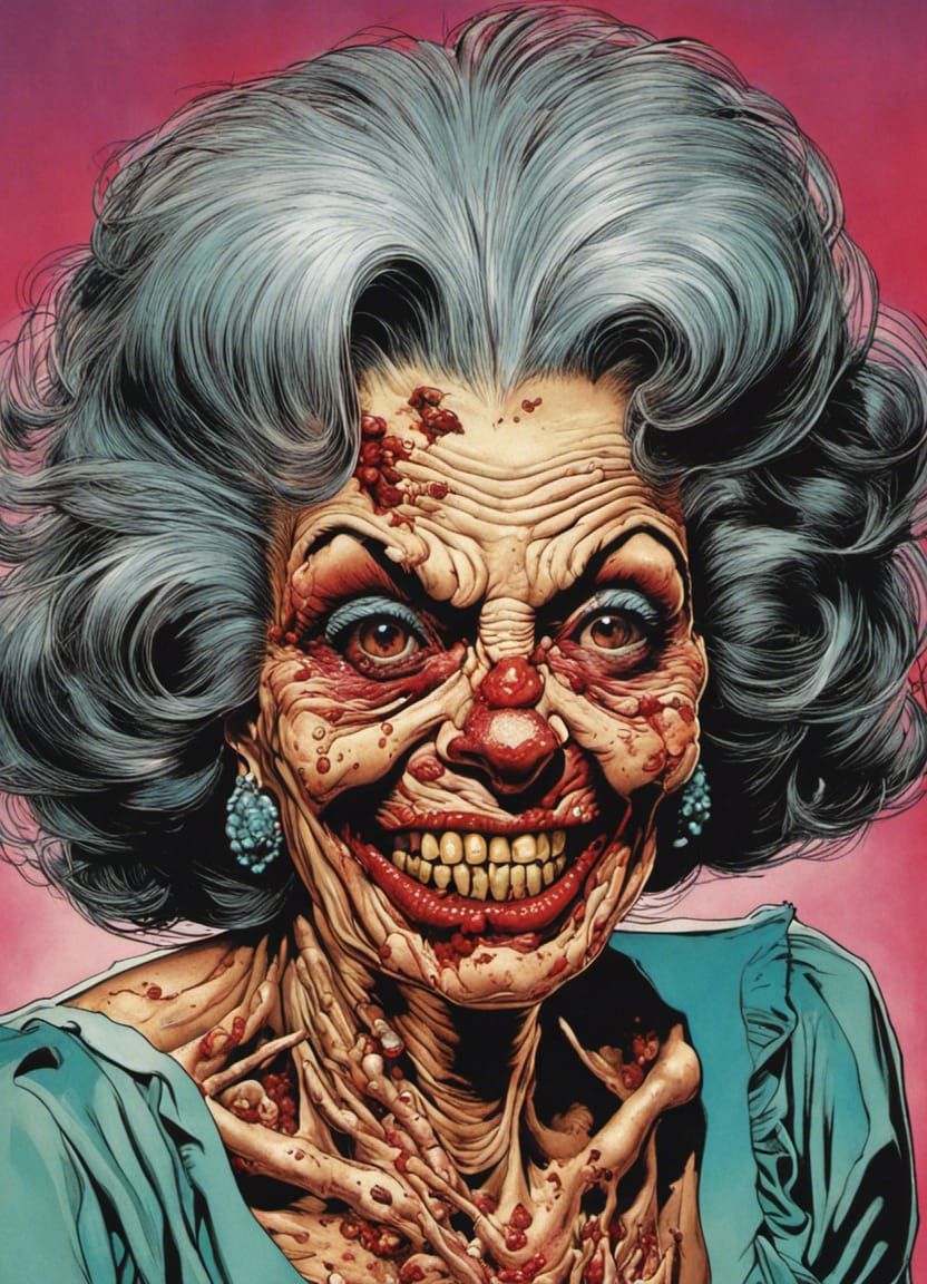 Vintage Zombie Trading Card Illustration