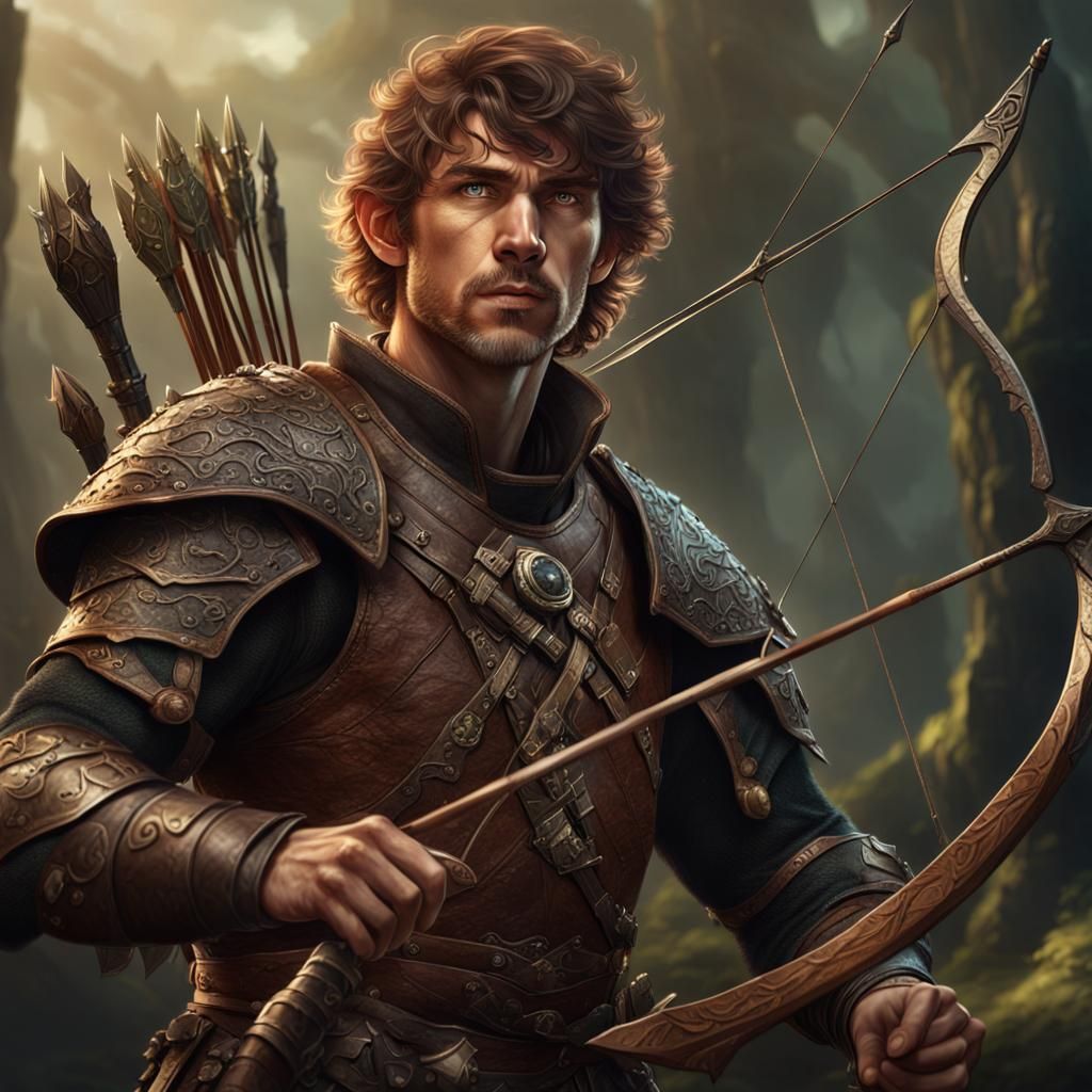 Wood Elf Warrior with Longbow in Digital Painting