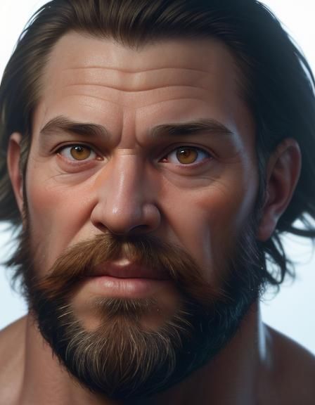 Orange skin ,Beard, daddy ,muscular muscle man,8k resolution...