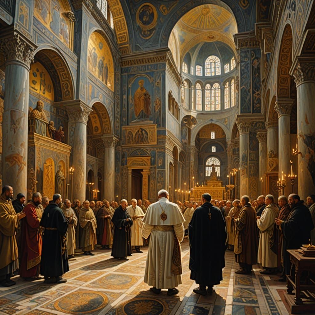 Pope Leo IX Confronts Patriarch Michael Cerularius in Hagia ...