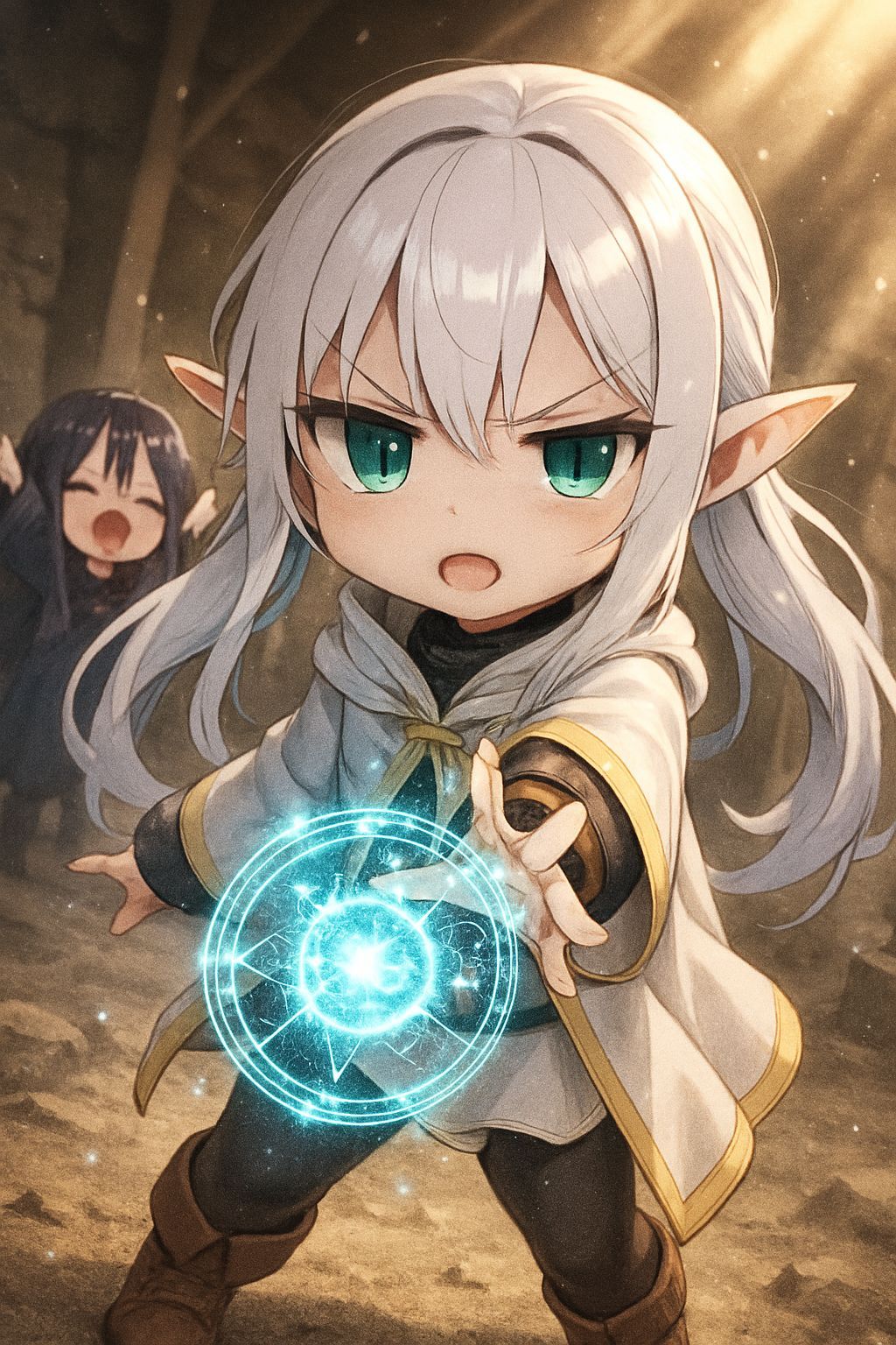 Enchanted Chibi Elf Maiden in Godly Aura