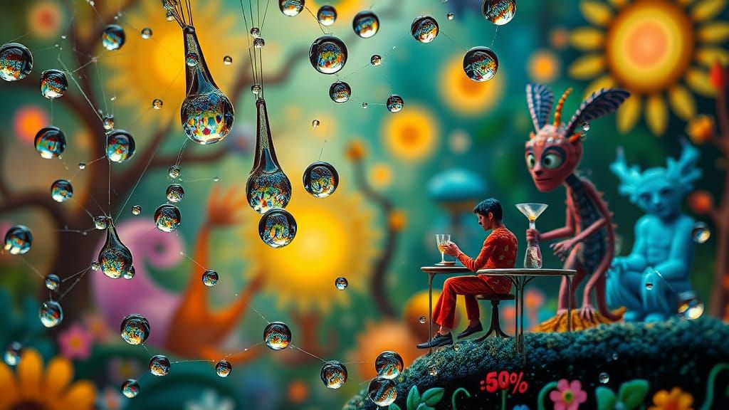 Dewdrop Utopia: A Macro Surrealist Vision