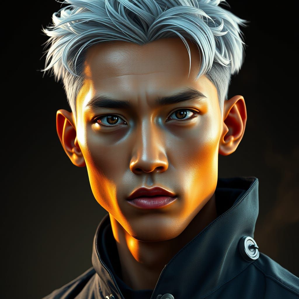 Filipino Man Avalon Pulsar with Silver Hair