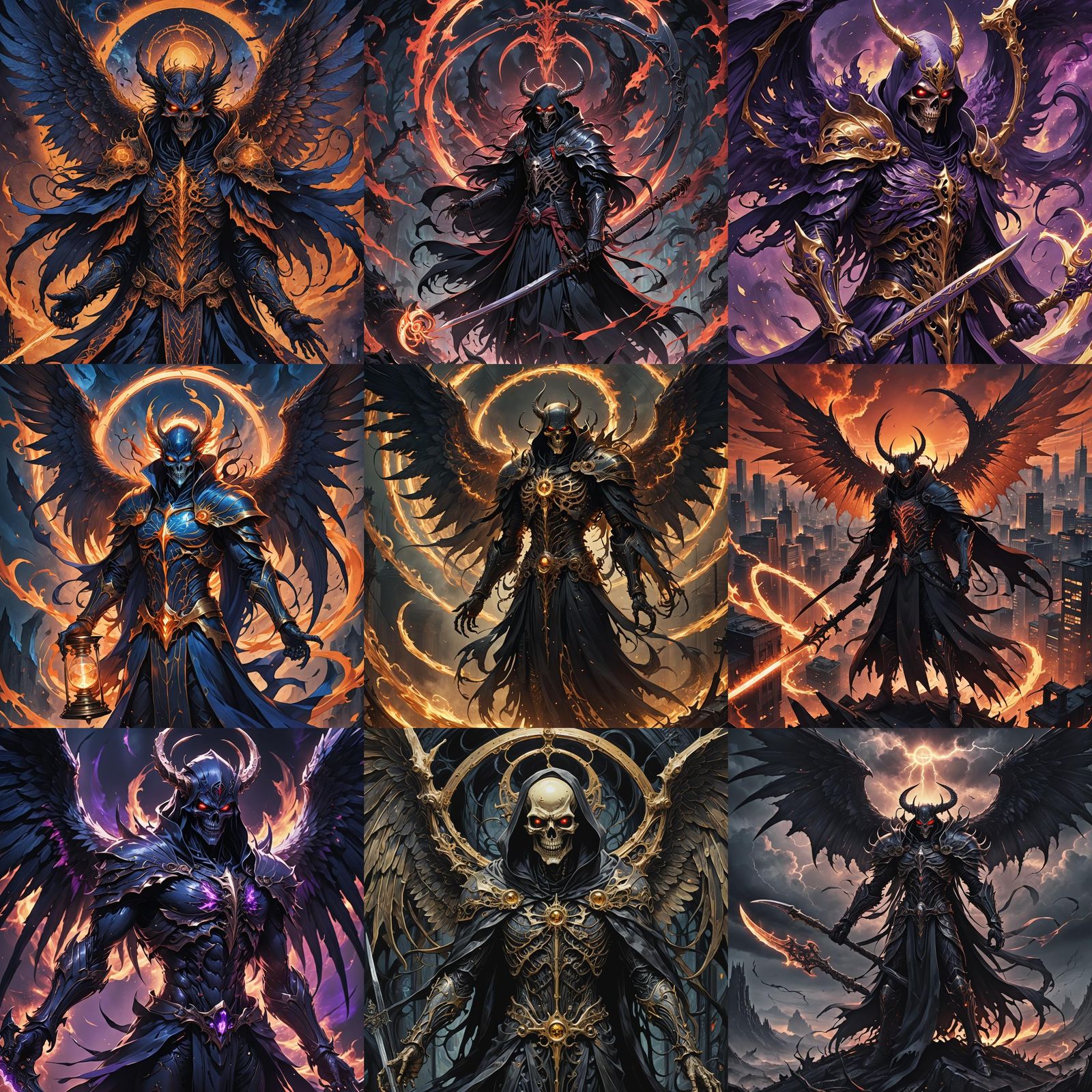 Demonic Seraphim Time Reaper in Anime Style