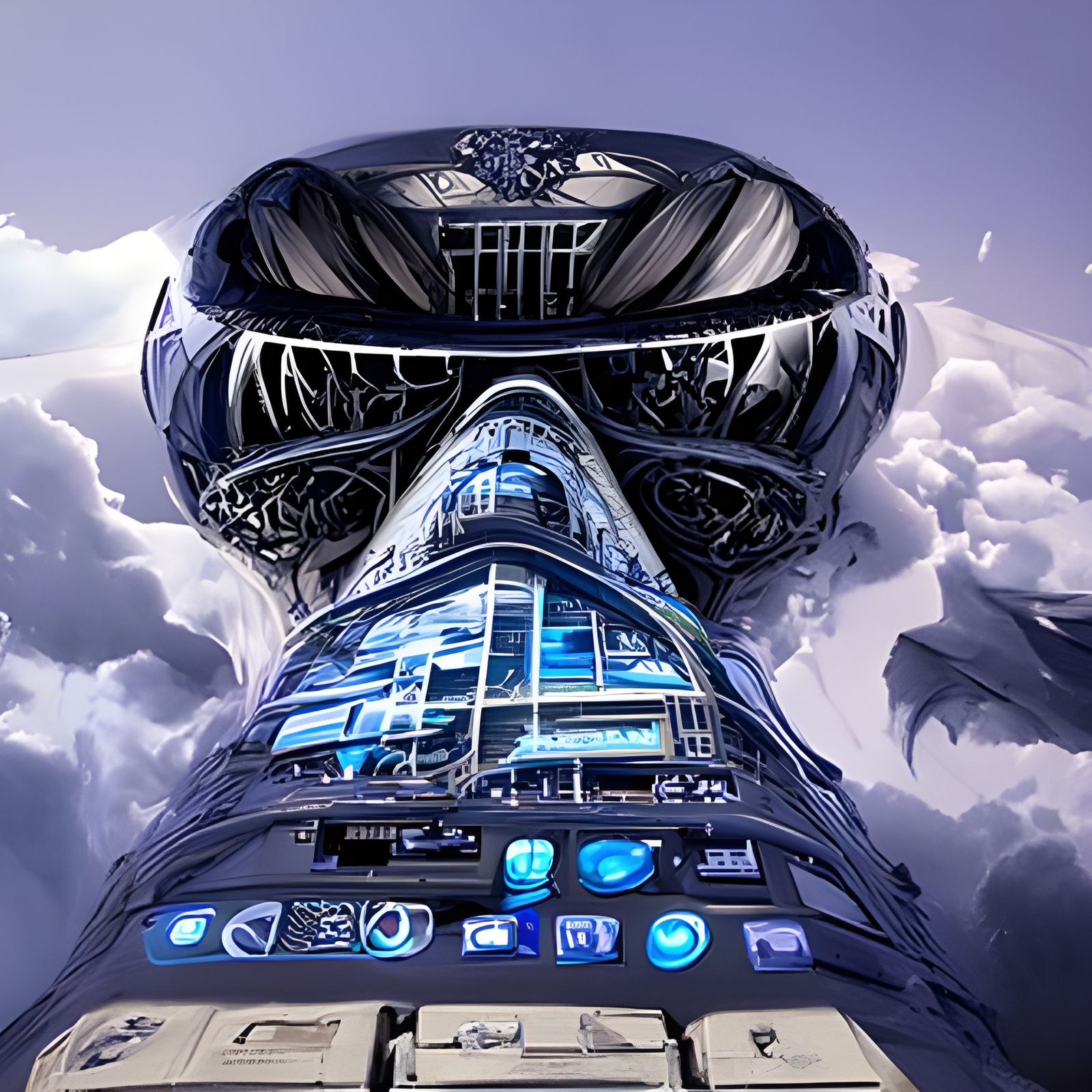 High Tech Gothic Villain Lair in Digital Art