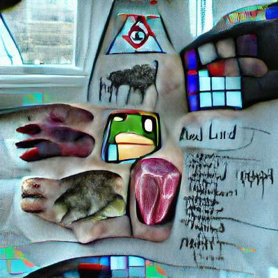 Surreal Animal-Human Hybrid in Cubist Stained Glass