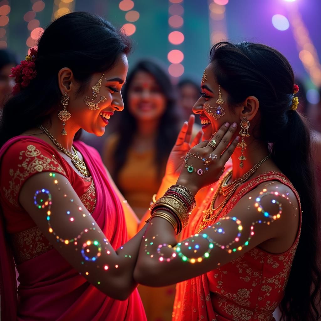 Magical Henna Party with Glowing Rainbows