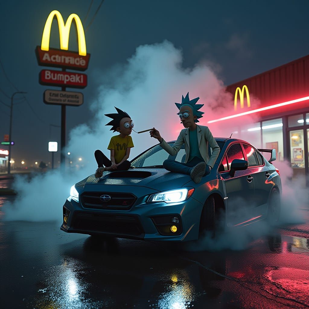 Rick and Morty Enjoy a Psychedelic Moment at Retro-Futuristi...