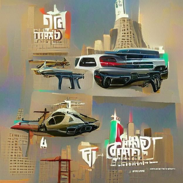 GTA Style Vehicle and Weapon Concept Art