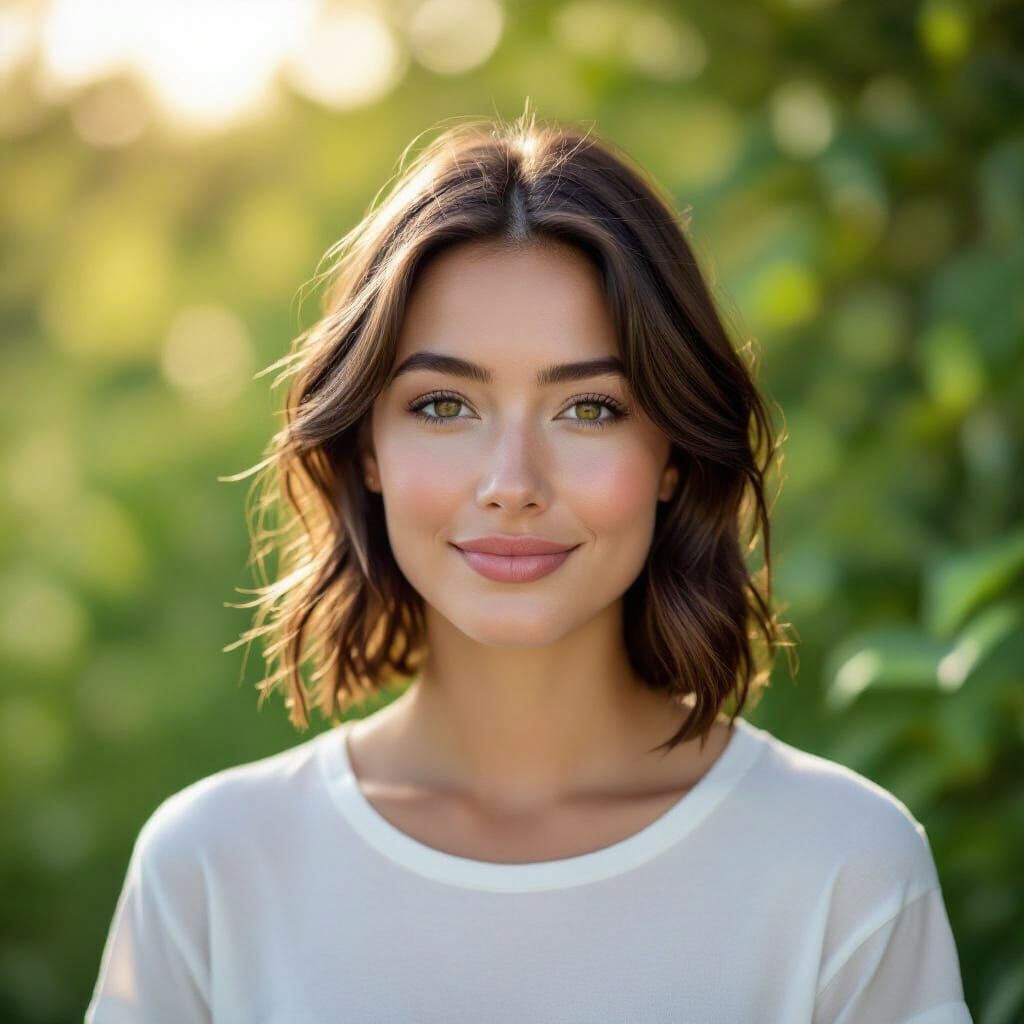 Person in Lush Greenery with Shallow Depth of Field