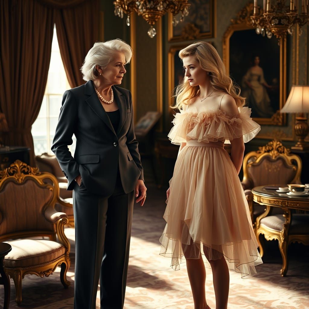 Elegant Businesswoman Mentors Charming Young Man in Victoria...