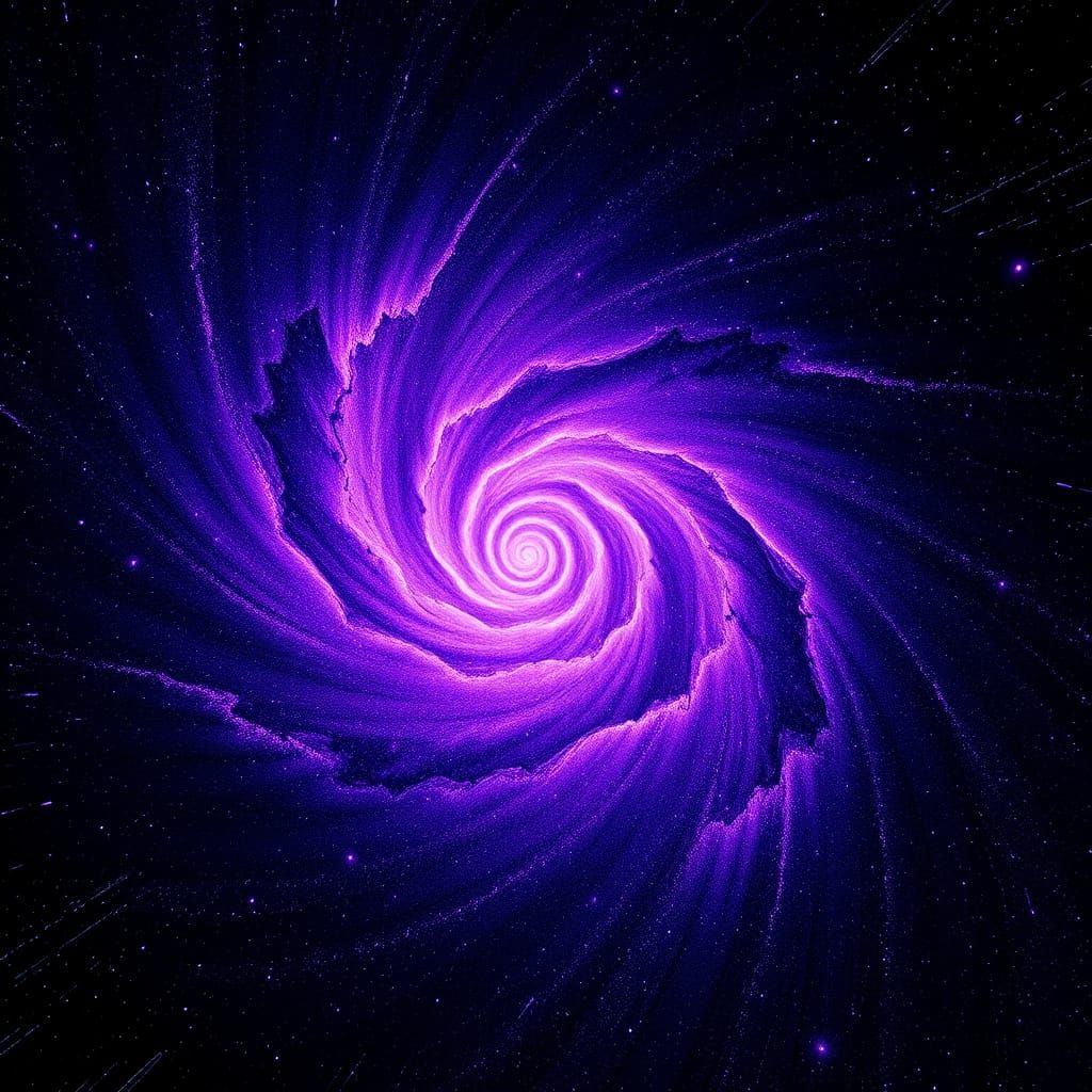 Vibrant Galaxy Vortex in Pointillist Style