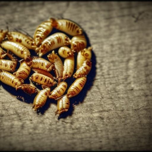 Hyperrealistic Maggot Heart in Cinematic Style