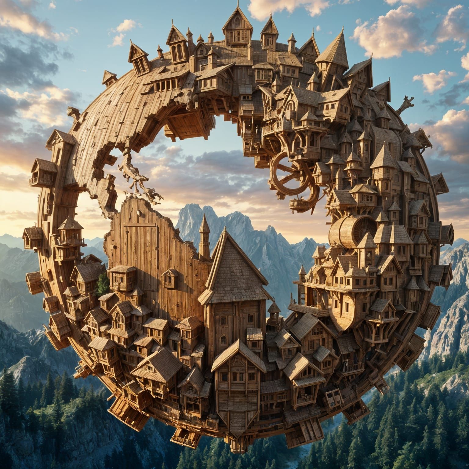 Epic Wooden Globe with Origami Cities