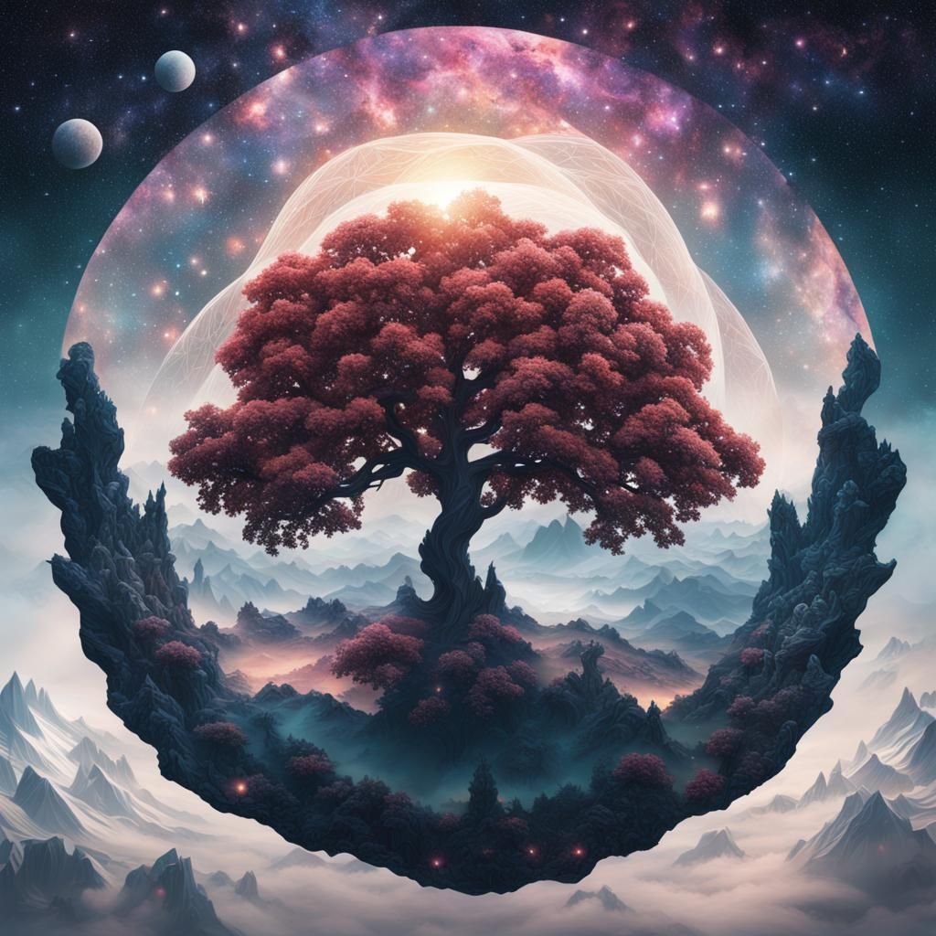 Angelic Galaxy: Paper Cutout Double Exposure