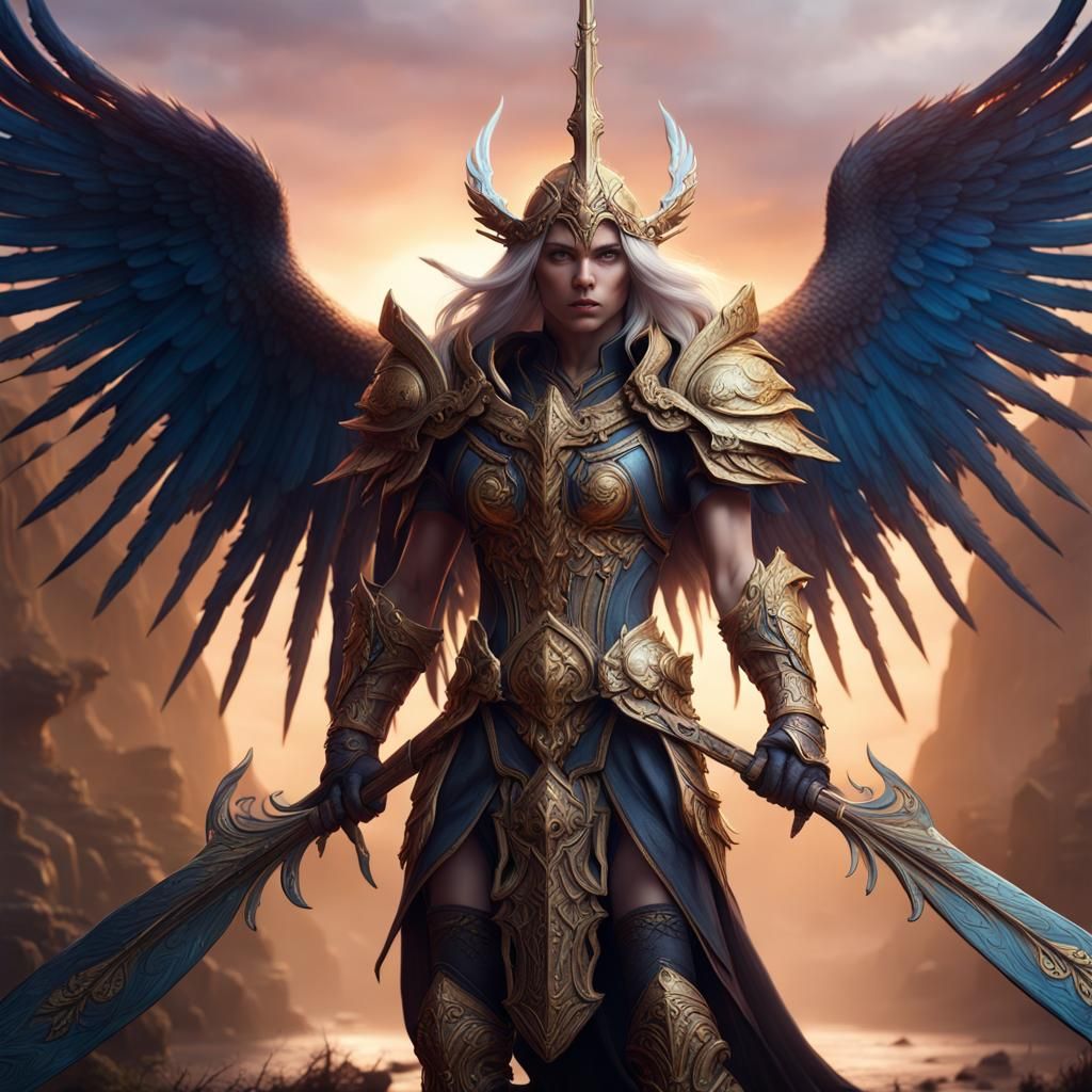 Seraphim Warrior in Detailed Matte Painting