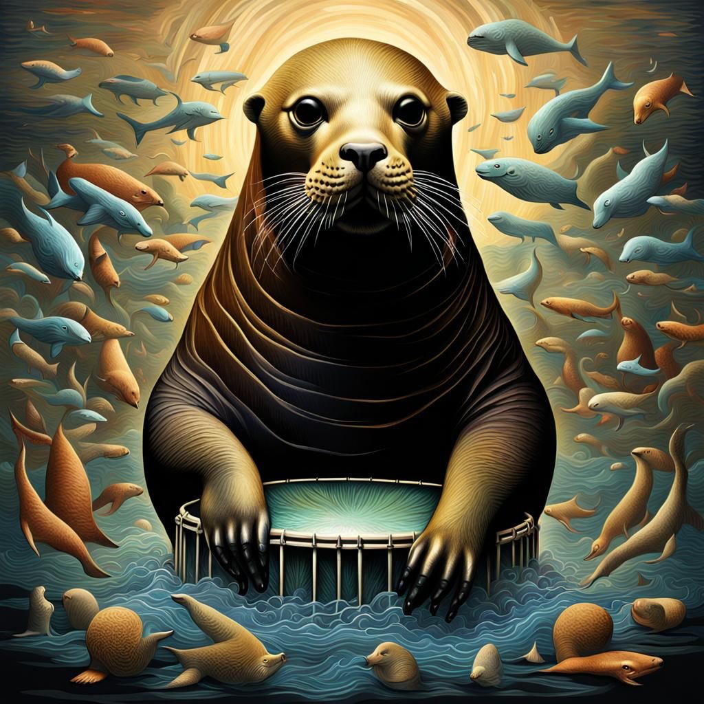 Sealion Drumming in Surreal Hypermodern Style