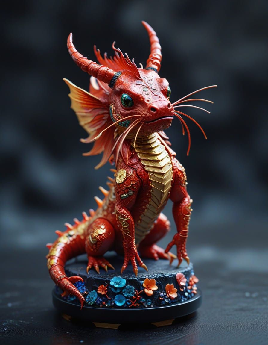 Xiamen Lacquer Thread Axolotl Sculpture