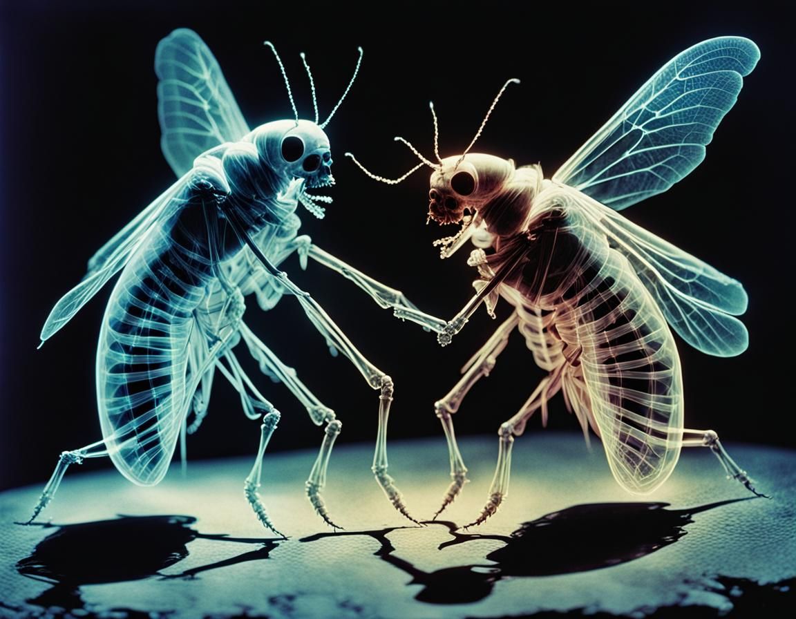Holograms of Dancing Skeletal Ghosts of Cicadas