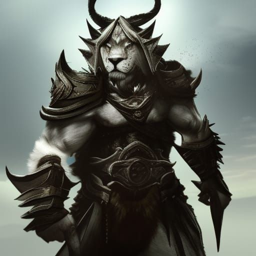 Charr Guardian with Two-Handed Sword in 3D