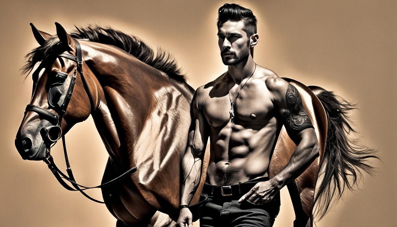 Handsome Dapper Punk in Charcoal Sketch Style