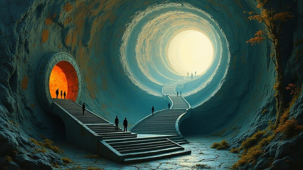 Surrealist Dreamscapes: Futuristic Underground Cityscape