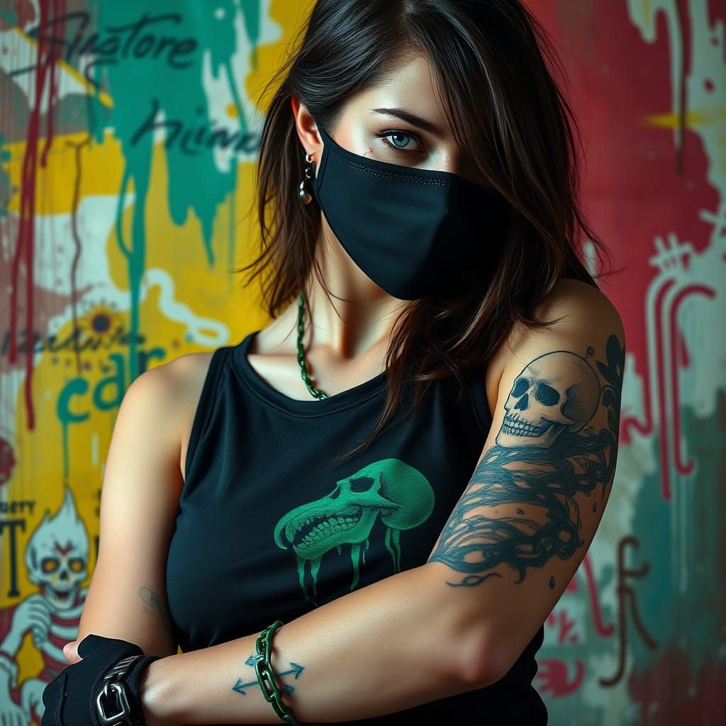 Irish Woman with Dark Brown Hair and Ice Blue Eyes in Hyperr...