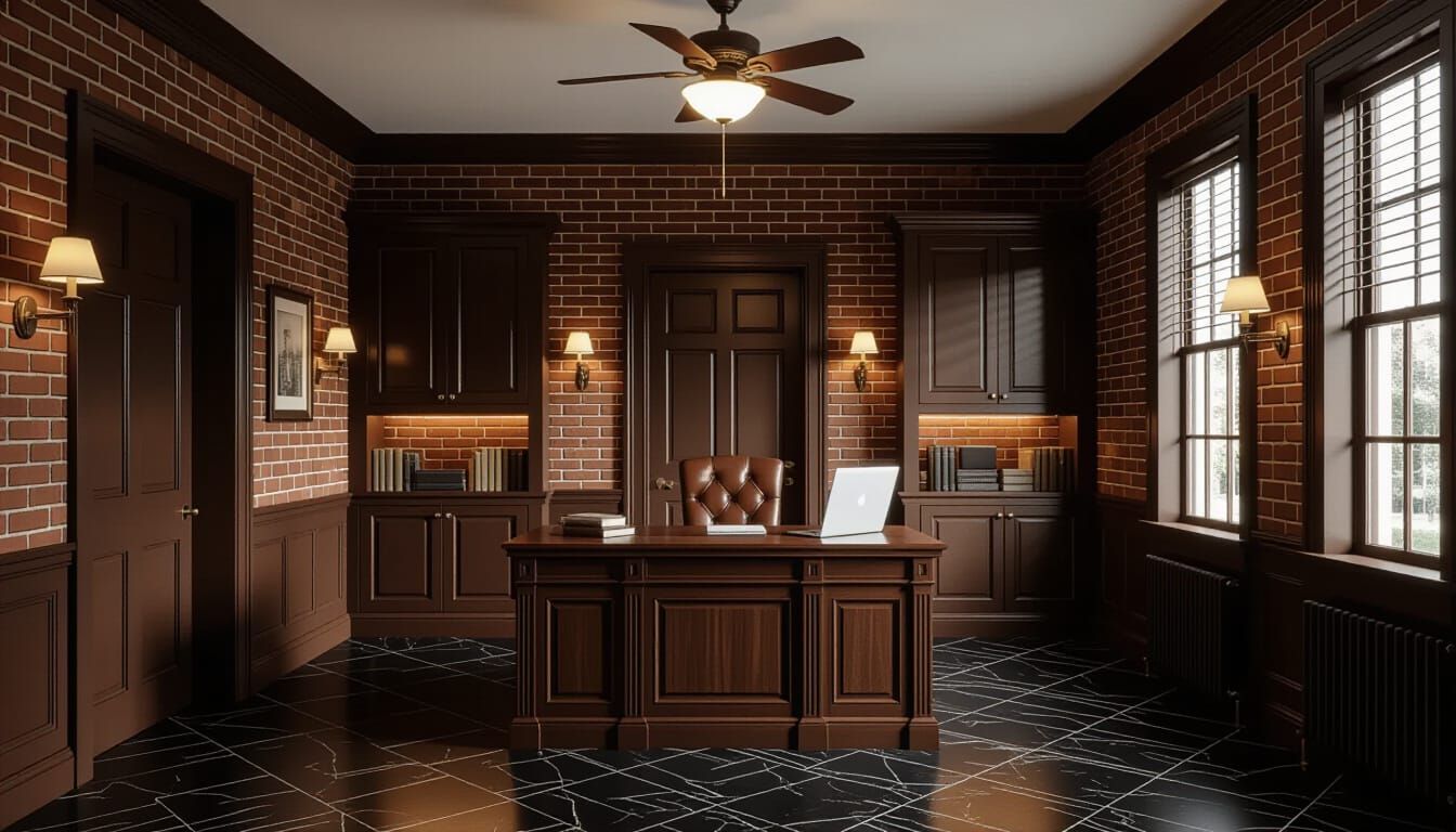 Victorian Working Room with Hidden Door in Cinematic Style