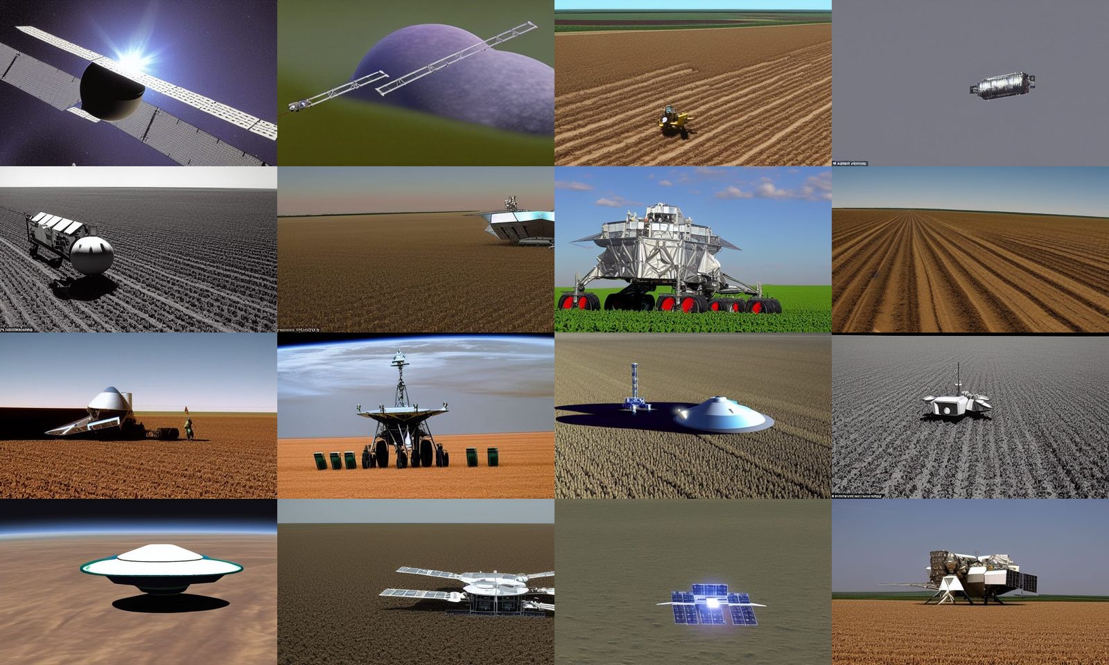 Farmers and Spacecraft: A Surreal Descent