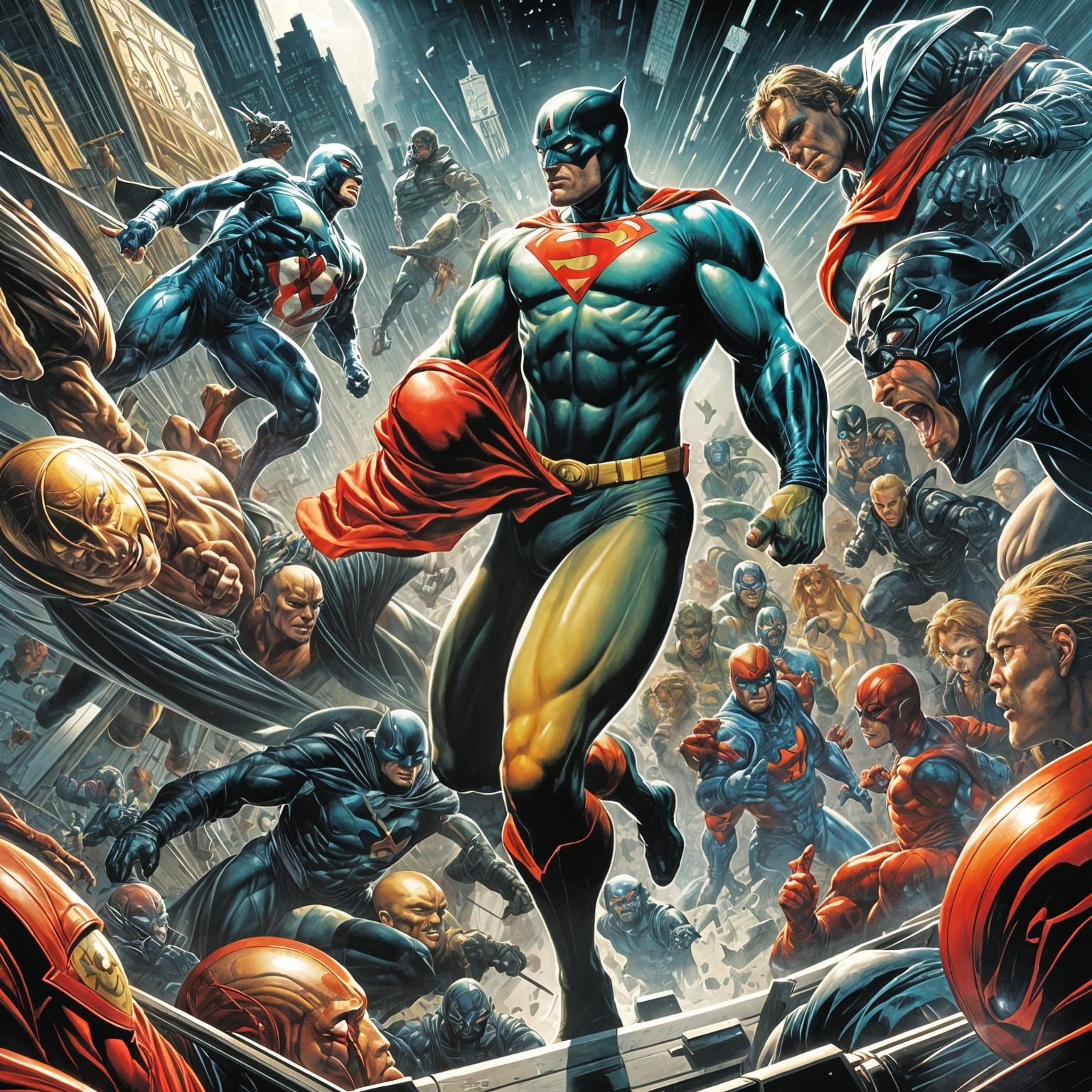 Dynamic Comic Book Art in Classic Style