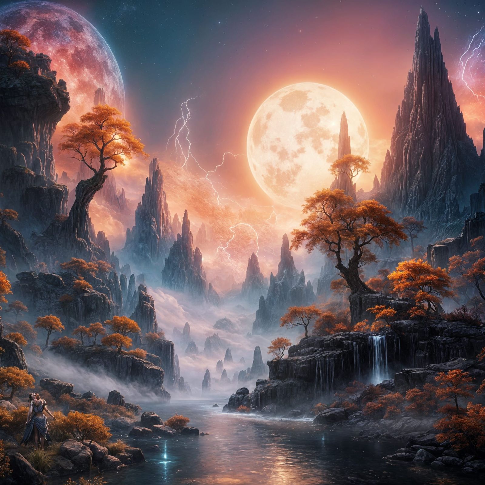 Cosmic Tears of Divine Love: Epic 3D Fantasy Masterpiece